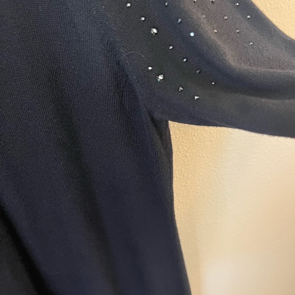 ANN TAYLOR Black Embellished Sweater Dress size XL - Picture 10 of 12